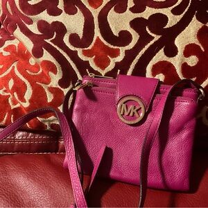 Michael Kors Fuchsia double zip Crossbody Bag